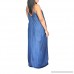 Severkill Women's Summer Plain Spaghetti Strap Dresses Casual Denim Deep V Neck Loose Maxi Dress Blue B07Q31GN1Y